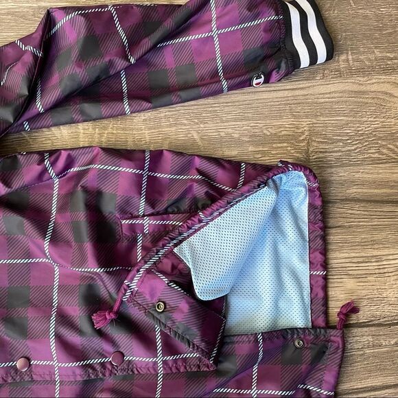 Champion Coaches jacket with ribbed cuffs in plaid purple - Picture 7 of 11